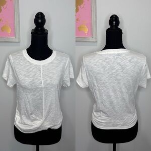Sanctuary Front Wrap White Basic Short Sleeve Top (S)